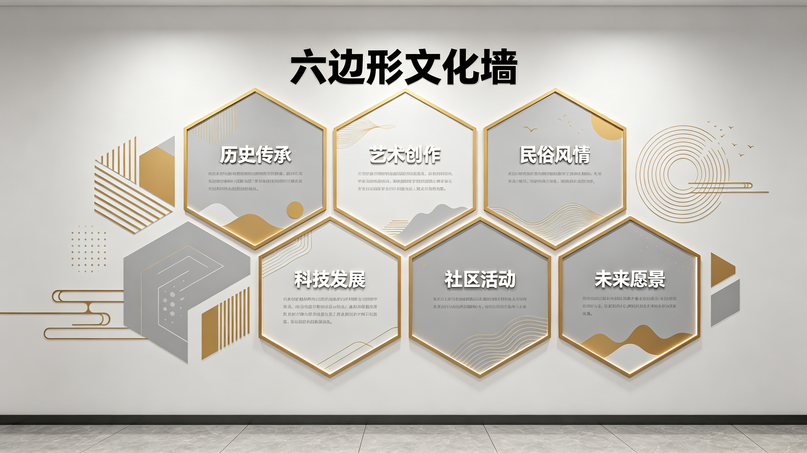 安仁企业文化墙 | 六边形信息美学